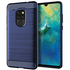 Custodia Silicone Cover Morbida Spigato S02 per Huawei Mate 20 Blu