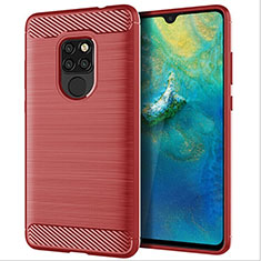 Custodia Silicone Cover Morbida Spigato S02 per Huawei Mate 20 Rosso