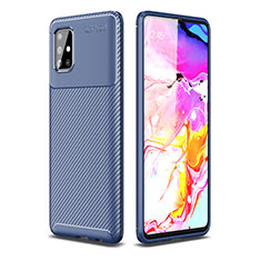 Custodia Silicone Cover Morbida Spigato WL1 per Samsung Galaxy A51 5G Blu