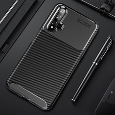Custodia Silicone Cover Morbida Spigato Y02 per Huawei Honor 20S Nero