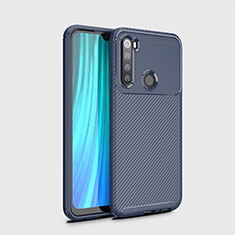 Custodia Silicone Cover Morbida Spigato Y02 per Xiaomi Redmi Note 8 (2021) Blu