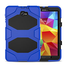 Custodia Silicone e Plastica Opaca con Supporto per Samsung Galaxy Tab A6 10.1 SM-T580 SM-T585 Blu