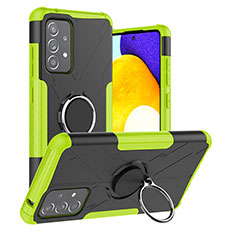 Custodia Silicone e Plastica Opaca Cover con Magnetico Anello Supporto J01X per Samsung Galaxy A52s 5G Verde