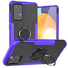 Custodia Silicone e Plastica Opaca Cover con Magnetico Anello Supporto J01X per Samsung Galaxy A72 5G Viola