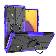 Custodia Silicone e Plastica Opaca Cover con Magnetico Anello Supporto J01X per Samsung Galaxy A73 5G Viola