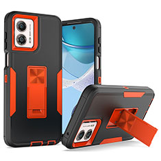 Custodia Silicone e Plastica Opaca Cover con Magnetico Anello Supporto J03S per Motorola Moto G 5G (2023) Arancione