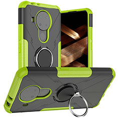 Custodia Silicone e Plastica Opaca Cover con Magnetico Anello Supporto JX1 per Nokia 5.4 Verde