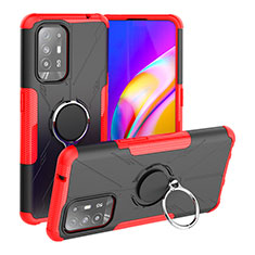 Custodia Silicone e Plastica Opaca Cover con Magnetico Anello Supporto JX1 per Oppo Reno5 Z 5G Rosso