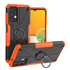 Custodia Silicone e Plastica Opaca Cover con Magnetico Anello Supporto JX1 per Samsung Galaxy A13 4G Arancione