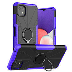 Custodia Silicone e Plastica Opaca Cover con Magnetico Anello Supporto JX1 per Samsung Galaxy A22s 5G Viola