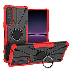 Custodia Silicone e Plastica Opaca Cover con Magnetico Anello Supporto JX1 per Sony Xperia 1 IV SO-51C Rosso