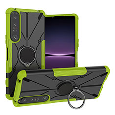Custodia Silicone e Plastica Opaca Cover con Magnetico Anello Supporto JX1 per Sony Xperia 1 IV Verde