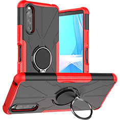Custodia Silicone e Plastica Opaca Cover con Magnetico Anello Supporto JX1 per Sony Xperia 10 III SOG04 Rosso