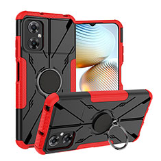Custodia Silicone e Plastica Opaca Cover con Magnetico Anello Supporto JX1 per Xiaomi Poco M4 5G Rosso
