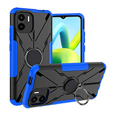 Custodia Silicone e Plastica Opaca Cover con Magnetico Anello Supporto JX1 per Xiaomi Redmi A1 Blu