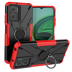 Custodia Silicone e Plastica Opaca Cover con Magnetico Anello Supporto JX1 per Xiaomi Redmi Note 11E 5G Rosso