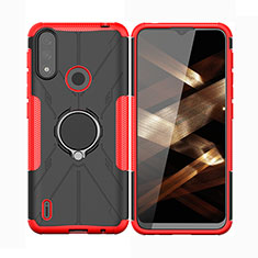 Custodia Silicone e Plastica Opaca Cover con Magnetico Anello Supporto JX2 per Motorola Moto E7 Power Rosso