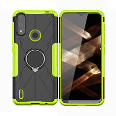 Custodia Silicone e Plastica Opaca Cover con Magnetico Anello Supporto JX2 per Motorola Moto E7 Power Verde