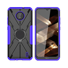 Custodia Silicone e Plastica Opaca Cover con Magnetico Anello Supporto JX2 per Nokia C10 Viola