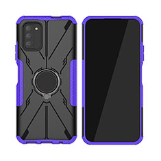 Custodia Silicone e Plastica Opaca Cover con Magnetico Anello Supporto JX2 per Nokia G100 Viola