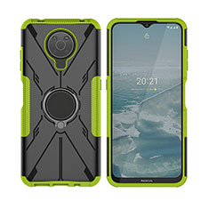 Custodia Silicone e Plastica Opaca Cover con Magnetico Anello Supporto JX2 per Nokia G20 Verde