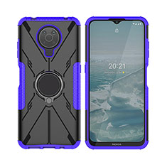 Custodia Silicone e Plastica Opaca Cover con Magnetico Anello Supporto JX2 per Nokia G20 Viola