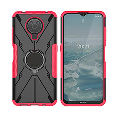 Custodia Silicone e Plastica Opaca Cover con Magnetico Anello Supporto JX2 per Nokia G30 Rosa Caldo