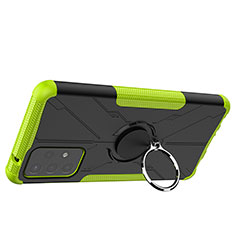 Custodia Silicone e Plastica Opaca Cover con Magnetico Anello Supporto JX2 per Samsung Galaxy A72 4G Verde