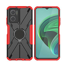 Custodia Silicone e Plastica Opaca Cover con Magnetico Anello Supporto JX2 per Xiaomi Redmi 10 5G Rosso