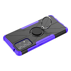 Custodia Silicone e Plastica Opaca Cover con Magnetico Anello Supporto JX3 per Samsung Galaxy A52 4G Viola