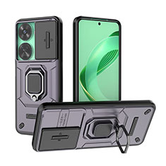 Custodia Silicone e Plastica Opaca Cover con Magnetico Anello Supporto K2C per Huawei Nova 11 SE Viola