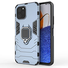 Custodia Silicone e Plastica Opaca Cover con Magnetico Anello Supporto KC1 per Huawei Enjoy 50z Blu