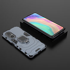 Custodia Silicone e Plastica Opaca Cover con Magnetico Anello Supporto KC1 per Huawei Nova 9 SE Blu