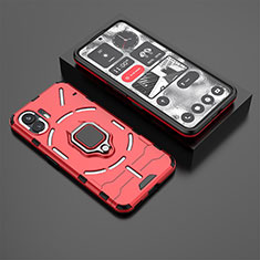 Custodia Silicone e Plastica Opaca Cover con Magnetico Anello Supporto KC1 per Nothing Phone 2 Rosso