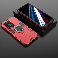 Custodia Silicone e Plastica Opaca Cover con Magnetico Anello Supporto KC1 per Oppo A18 Rosso