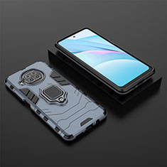 Custodia Silicone e Plastica Opaca Cover con Magnetico Anello Supporto KC1 per Xiaomi Mi 10i 5G Blu