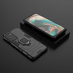 Custodia Silicone e Plastica Opaca Cover con Magnetico Anello Supporto KC2 per OnePlus 9 Pro 5G Nero