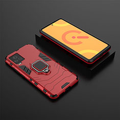 Custodia Silicone e Plastica Opaca Cover con Magnetico Anello Supporto KC2 per Vivo iQOO 7 Legend 5G Rosso