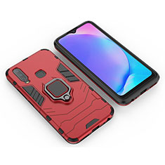 Custodia Silicone e Plastica Opaca Cover con Magnetico Anello Supporto KC2 per Vivo Y11 Rosso