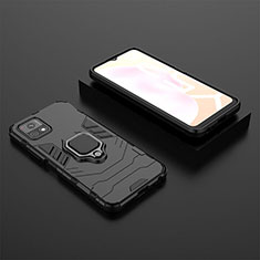 Custodia Silicone e Plastica Opaca Cover con Magnetico Anello Supporto KC2 per Vivo Y72 India Nero