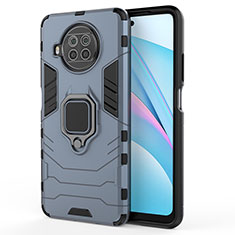 Custodia Silicone e Plastica Opaca Cover con Magnetico Anello Supporto KC2 per Xiaomi Mi 10i 5G Blu