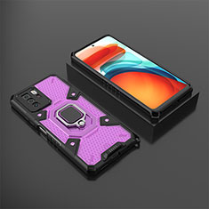 Custodia Silicone e Plastica Opaca Cover con Magnetico Anello Supporto KC3 per Xiaomi Poco X3 GT 5G Viola