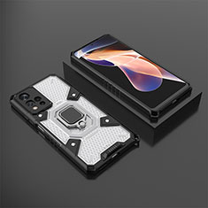 Custodia Silicone e Plastica Opaca Cover con Magnetico Anello Supporto KC4 per Xiaomi Mi 11i 5G (2022) Bianco