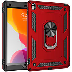 Custodia Silicone e Plastica Opaca Cover con Magnetico Anello Supporto MQ1 per Apple iPad 10.2 (2021) Rosso