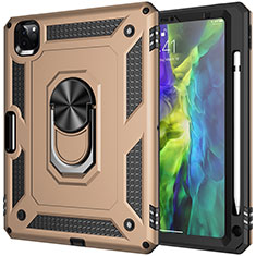Custodia Silicone e Plastica Opaca Cover con Magnetico Anello Supporto MQ1 per Apple iPad Pro 11 (2021) Oro