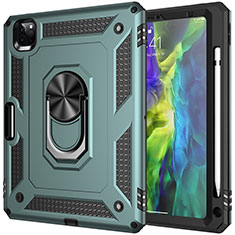 Custodia Silicone e Plastica Opaca Cover con Magnetico Anello Supporto MQ1 per Apple iPad Pro 11 (2022) Verde