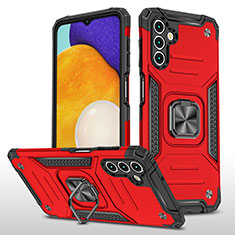 Custodia Silicone e Plastica Opaca Cover con Magnetico Anello Supporto MQ1 per Samsung Galaxy A04s Rosso