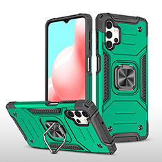 Custodia Silicone e Plastica Opaca Cover con Magnetico Anello Supporto MQ1 per Samsung Galaxy A32 4G Verde Notte