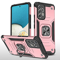 Custodia Silicone e Plastica Opaca Cover con Magnetico Anello Supporto MQ1 per Samsung Galaxy A33 5G Oro Rosa
