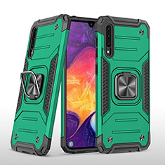 Custodia Silicone e Plastica Opaca Cover con Magnetico Anello Supporto MQ1 per Samsung Galaxy A50S Verde Notte